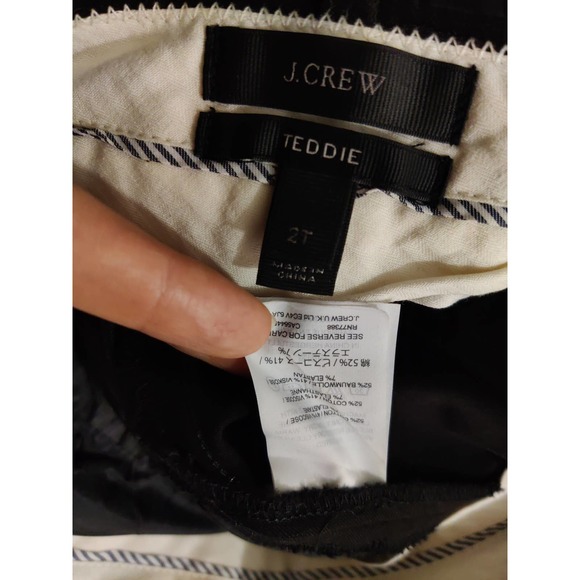 J. Crew Black Cotton Blend Teddie Mid Rise Cropped Trouser Pants Size 2 Tall - Picture 8 of 8